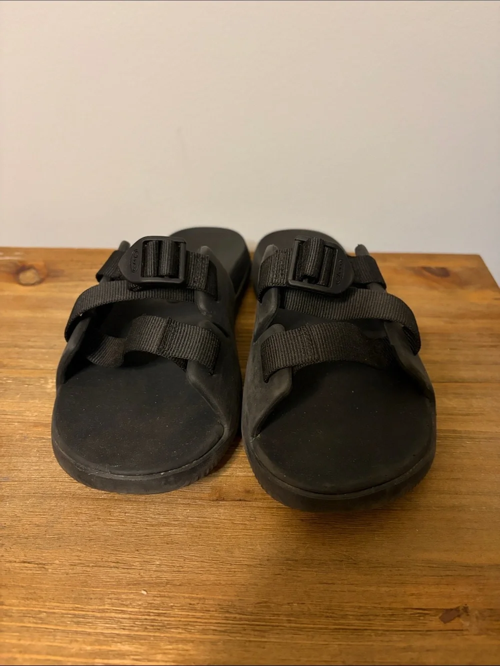 Black Slide Sandals with Adjustable Straps Kids Size 5